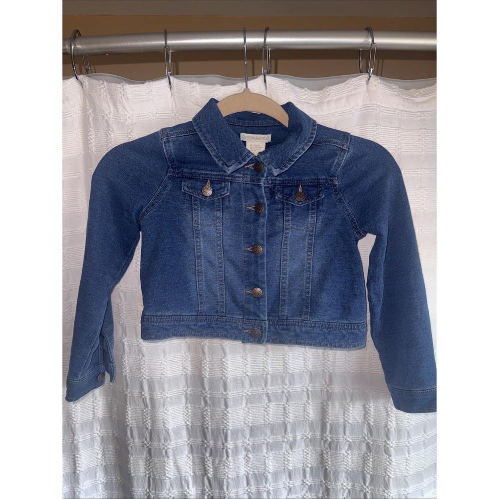 Cynthia Rowley Girls Denim Jacket Blue Size 6 Youth Button Front Boho Western